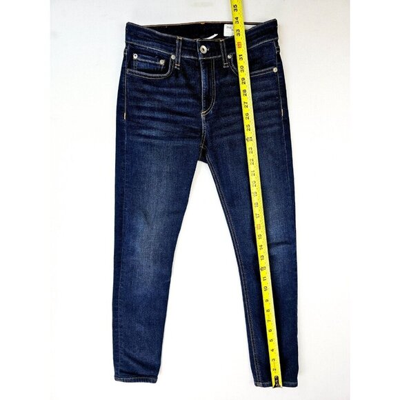 Rag Bone Size 24X25 Women Cate Mid Rise Ankle Skinny Blue Denim Carmen Jeans USA - Picture 13 of 14